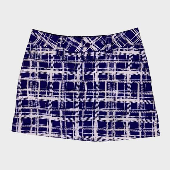 Under Armour Performance Womens Size 2 Blue White Plaid Skort Polyester - Picture 1 of 8